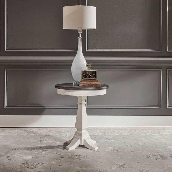 Allyson Park Chair Side Table in Wirebrushed White image