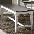 Allyson Park Wood Seat Bench in Wirebrushed White image