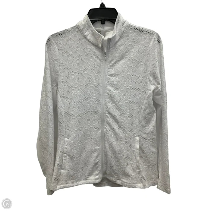 Athletic Jacket By Gottex In White, Size: M