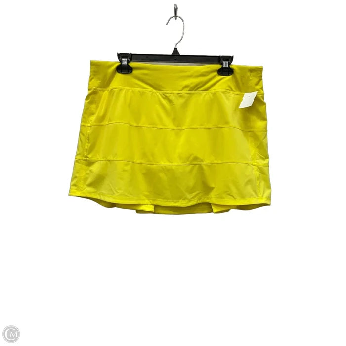 Athletic Skort By Lululemon In Yellow, Size: 12