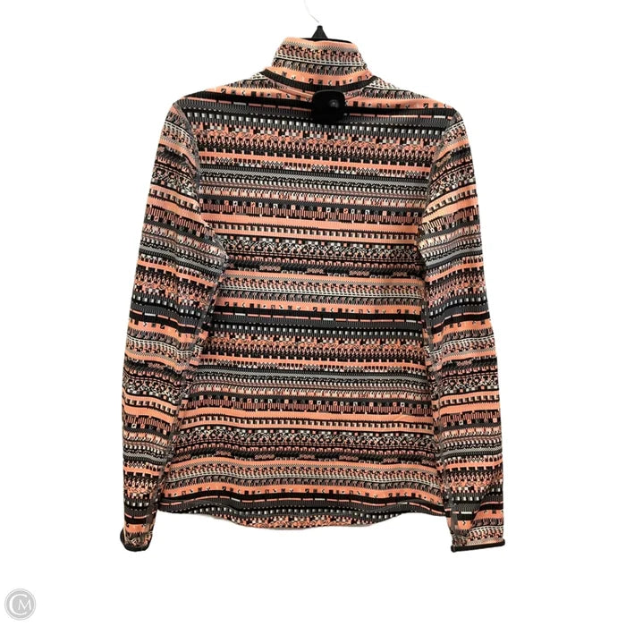 Athletic Top Long Sleeve Collar By Nike Apparel In Grey & Orange, Size: L