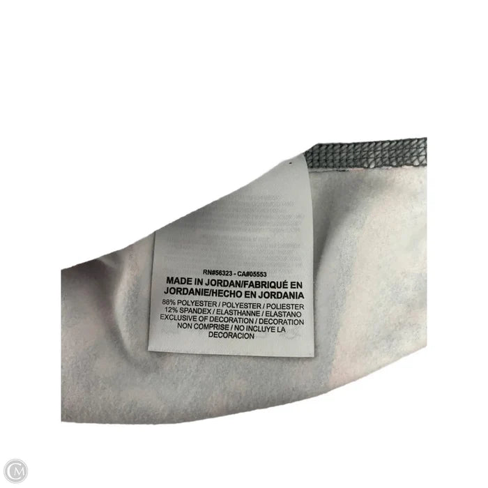 Athletic Top Long Sleeve Collar By Nike Apparel In Grey & Orange, Size: L