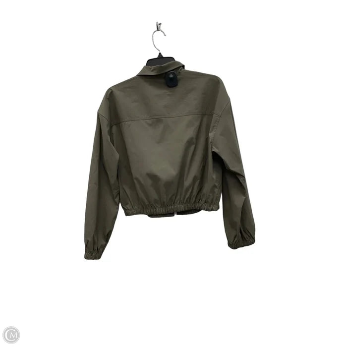Athletic Top Long Sleeve Collar By Athleta In Green, Size: M