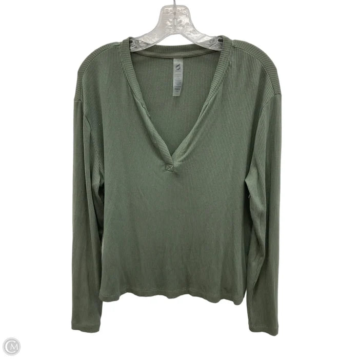 Athletic Top Long Sleeve Crewneck By Lou And Grey In Green, Size: L