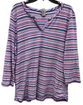 Athletic Top Long Sleeve Crewneck By Talbots In Pink & Purple, Size: Xl