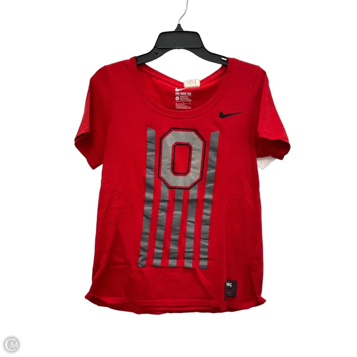 Athletic Top Short Sleeve By Nike Apparel In Red, Size: L