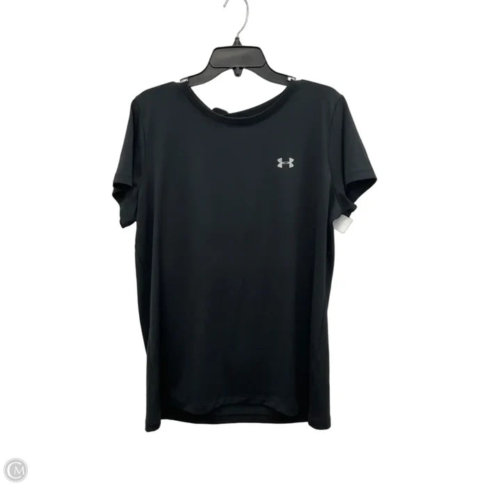 Athletic Top Short Sleeve By Under Armour In Black, Size: Xl