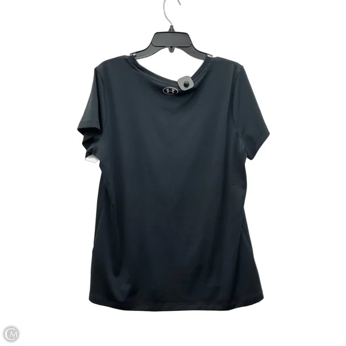 Athletic Top Short Sleeve By Under Armour In Black, Size: Xl