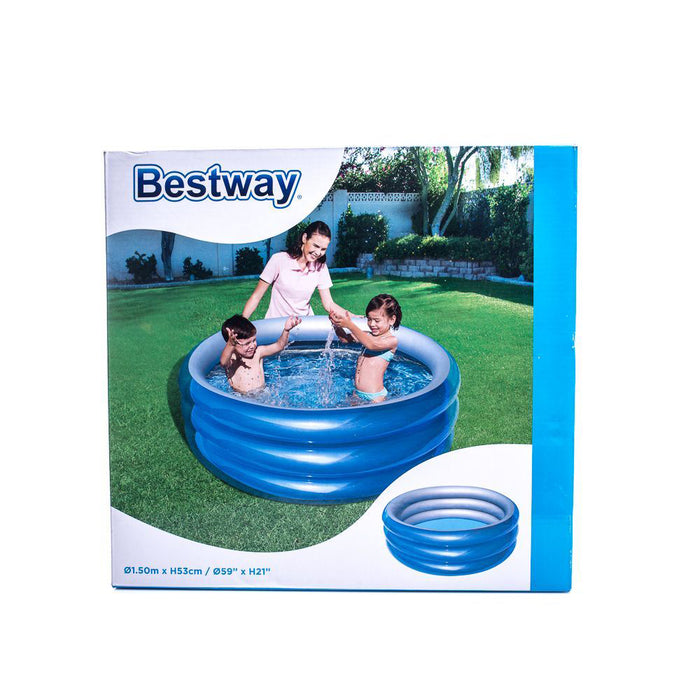 BESTWAY Metallic Round 3-Ring Inflatable Kids Swimming Pool (1.5m x 53cm)