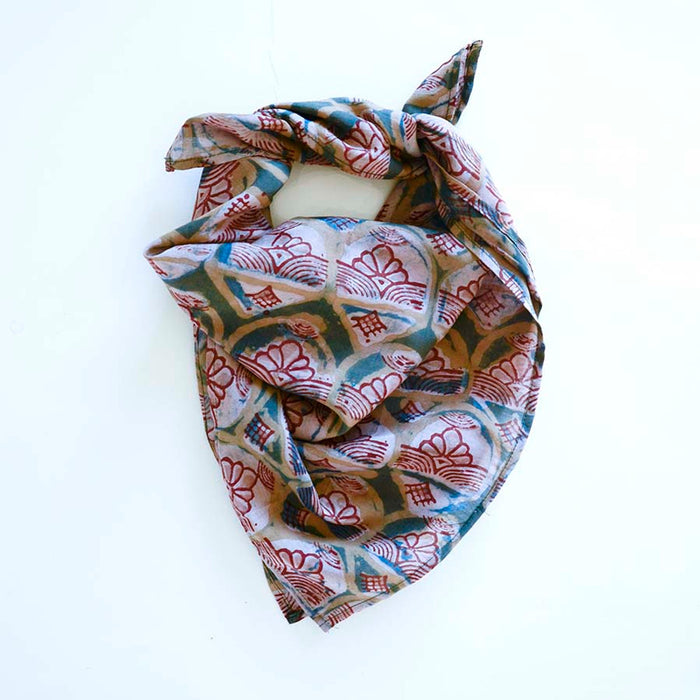 Block Print Bandana  - Square Scarf