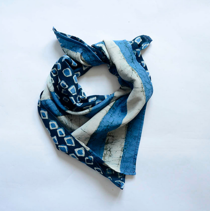 Block Print Bandana  - Square Scarf