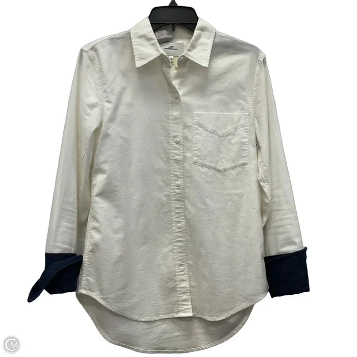 Blouse 3/4 Sleeve By Current/elliott In Blue & White, Size: Xs