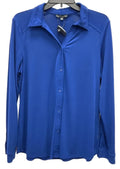 Blouse Long Sleeve By Adrianna Papell In Blue, Size: L