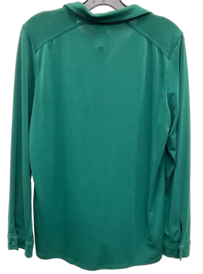 Blouse Long Sleeve By Adrianna Papell In Green, Size: L
