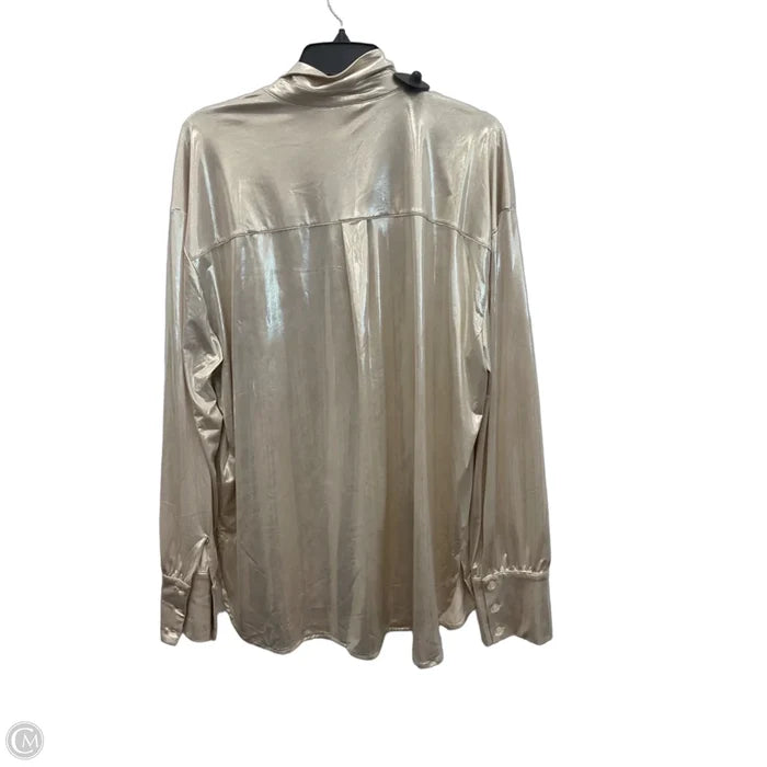 Blouse Long Sleeve By Anthropologie In Gold, Size: Xl