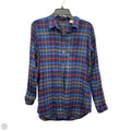 Blouse Long Sleeve By Banana Republic In Plaid Pattern, Size: M