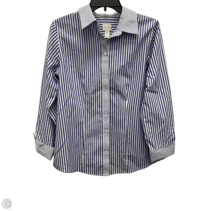 Blouse Long Sleeve By Chicos In Blue, Size: S