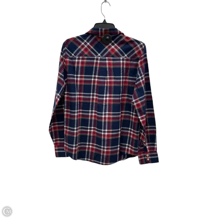 Blouse Long Sleeve By J. Crew In Blue & Red, Size: M
