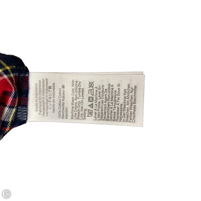Blouse Long Sleeve By J. Crew In Blue & Red, Size: M