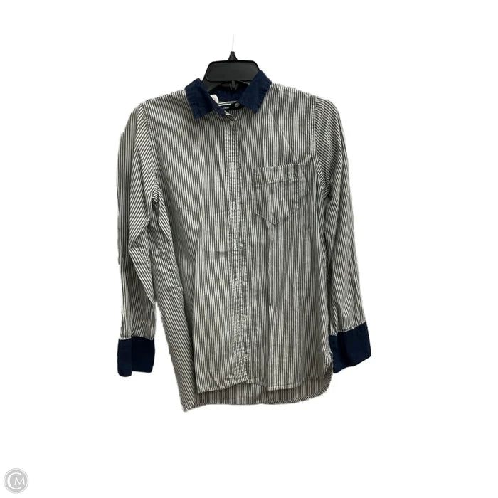 Blouse Long Sleeve By J. Crew In Striped Pattern, Size: 2