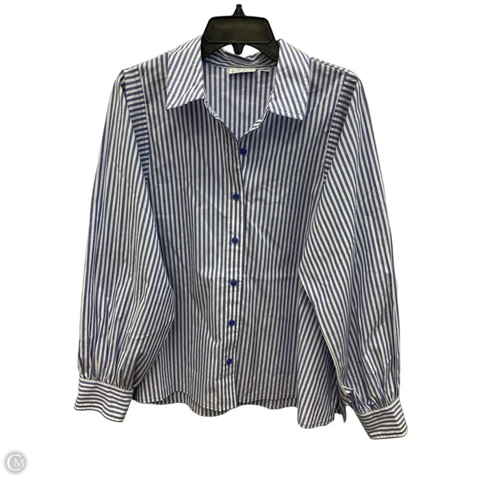 Blouse Long Sleeve By Joan Rivers In Striped Pattern, Size: M