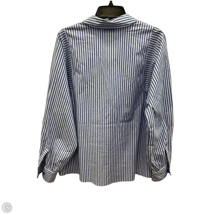 Blouse Long Sleeve By Joan Rivers In Striped Pattern, Size: M