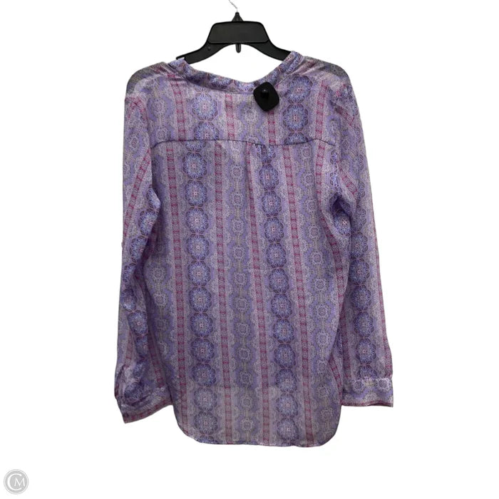 Blouse Long Sleeve By Kut In Purple, Size: L