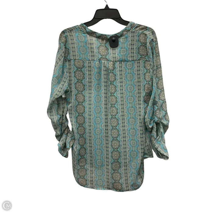 Blouse Long Sleeve By Kut In Teal, Size: L