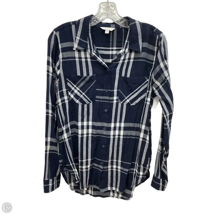 Blouse Long Sleeve By Lucky Brand In Blue, Size: M