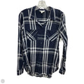 Blouse Long Sleeve By Lucky Brand In Blue, Size: M