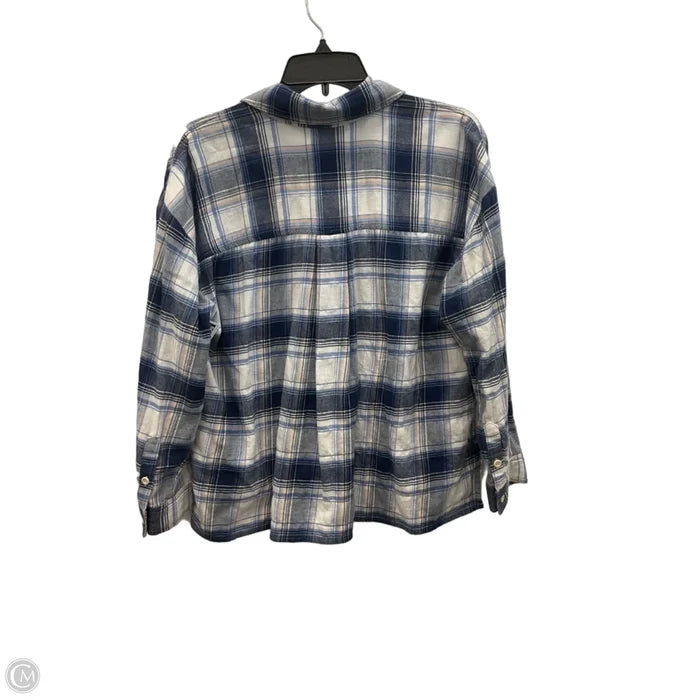 Blouse Long Sleeve By Madewell In Blue, Size: S
