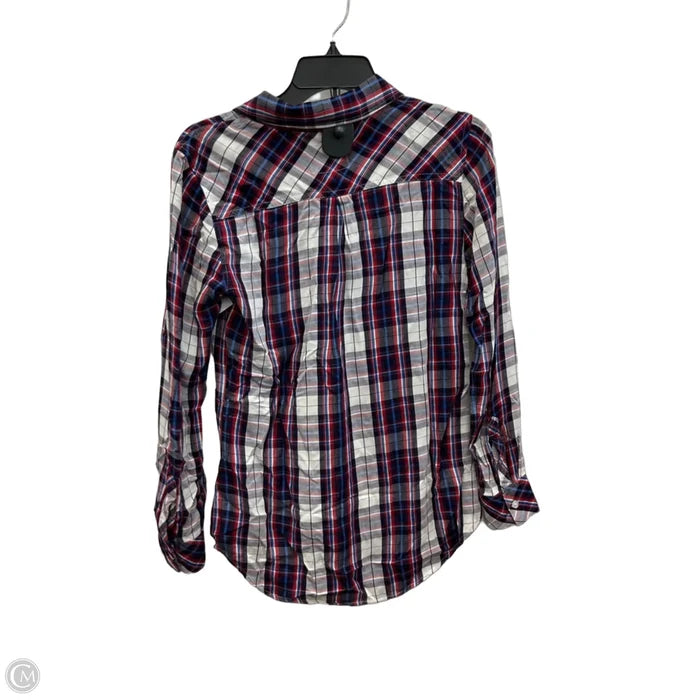 Blouse Long Sleeve By Rails In Blue Red & White, Size: Xs