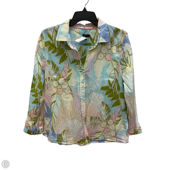 Blouse Long Sleeve By Talbots In Floral Print, Size: Lp