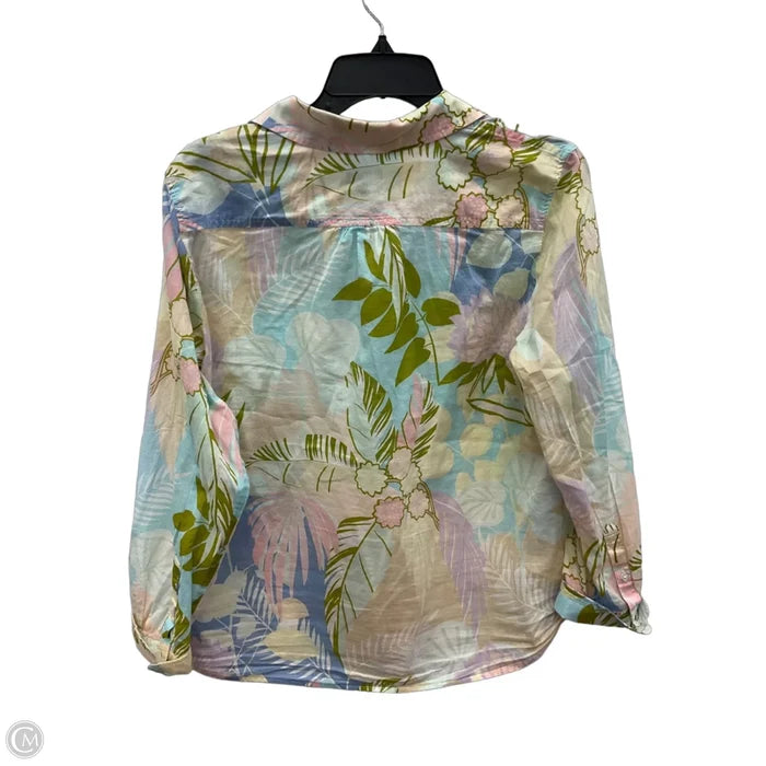 Blouse Long Sleeve By Talbots In Floral Print, Size: Lp