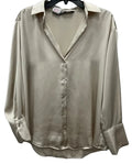 Blouse Long Sleeve By Zara In Beige, Size: S