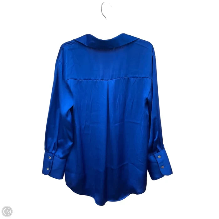 Blouse Long Sleeve By Zara In Blue, Size: M