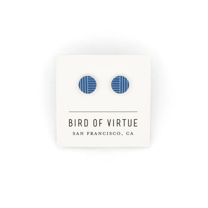 Blue & White Duotone Studs