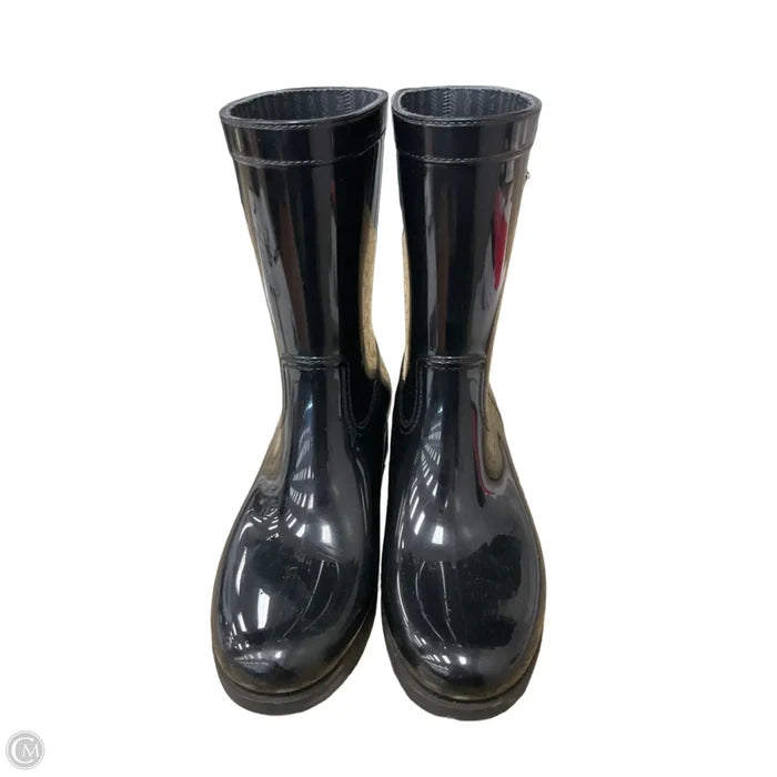 Boots Luxury Designer By Prada In Black, Size: 9