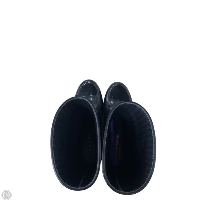 Boots Luxury Designer By Prada In Black, Size: 9