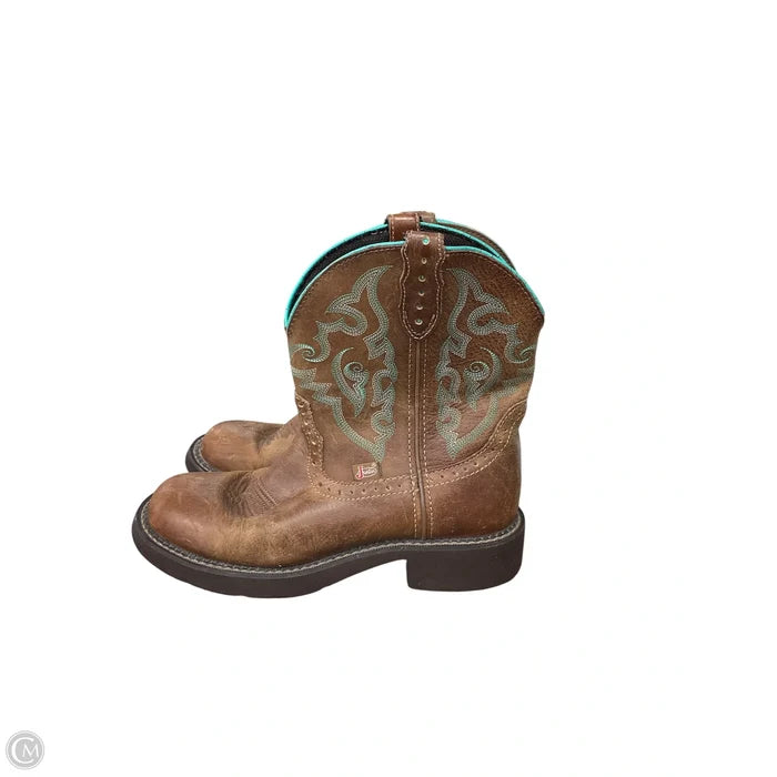 Boots Western By Justin In Brown, Size: 8.5