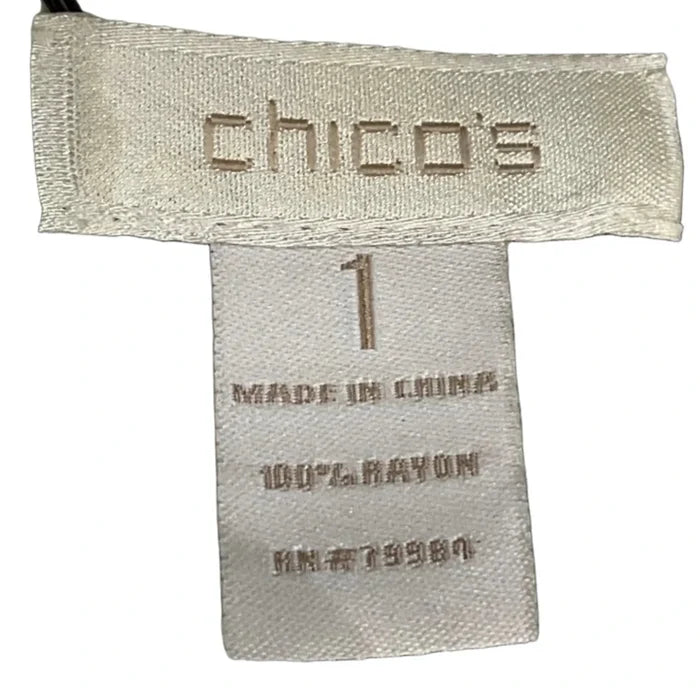 Cardigan By Chicos In Green & White, Size: M