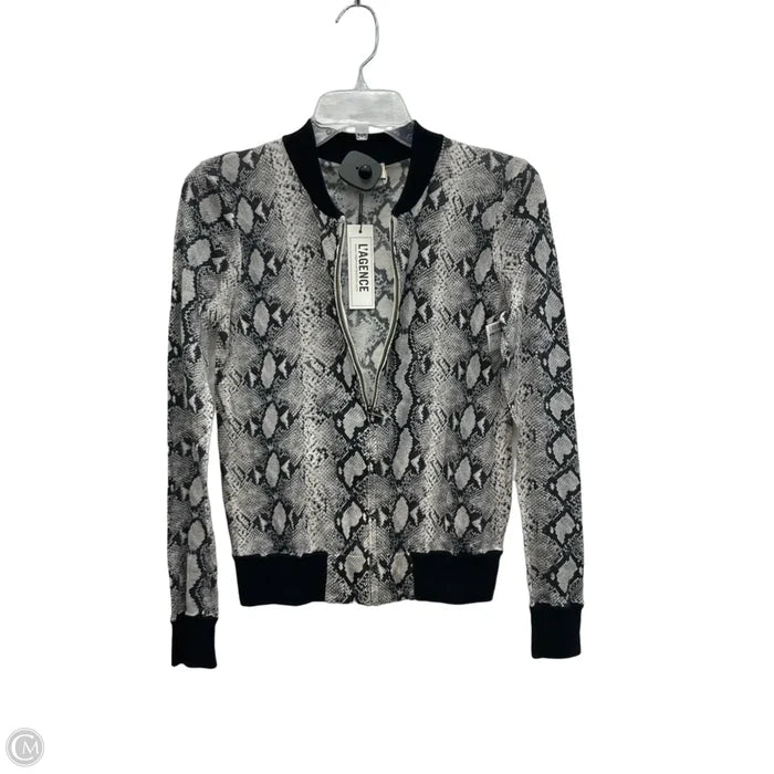 Cardigan By L Agence In Black & Grey, Size: Xs