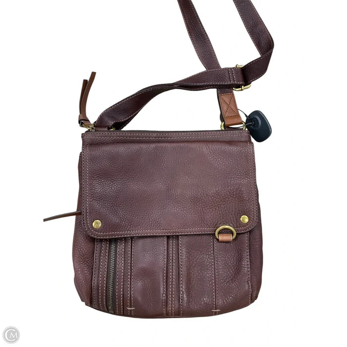 Crossbody Leather By Fossil, Size: Medium