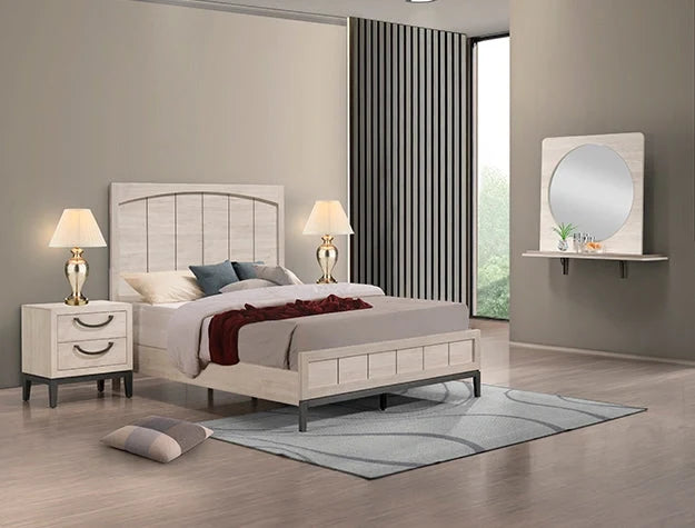 Crown Mark Furniture Veda 2 Drawer Nightstand in Beige image