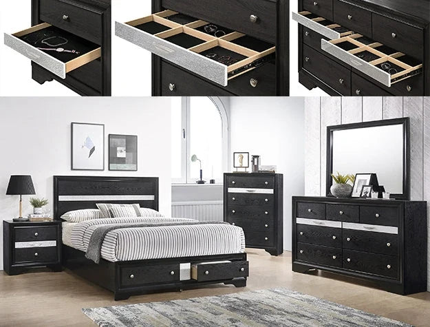 Crown Mark Regata Nightstand in Black image