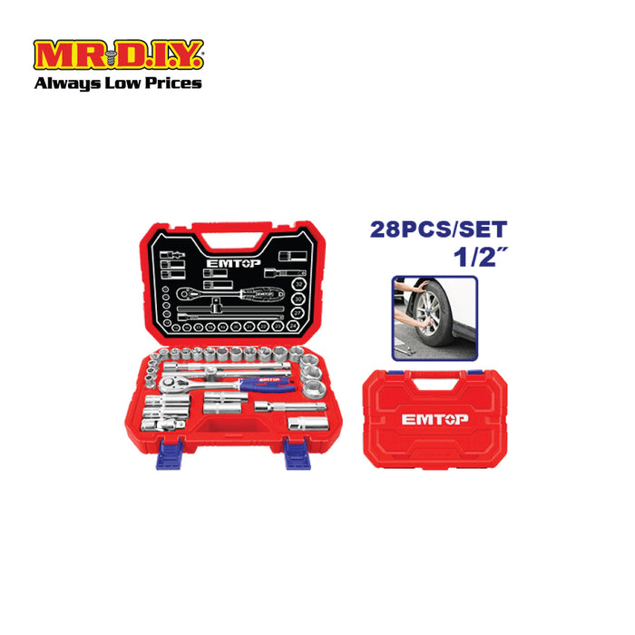 EMTOP 28 Pcs 1/2" socket set  - ESKT12281
