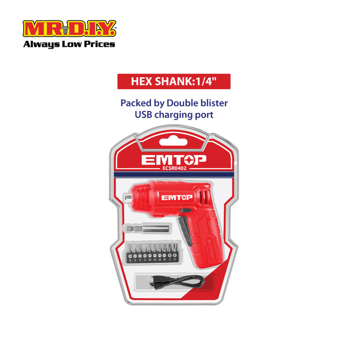 EMTOP Lithium-Ion Cordless Screwdriver ECSR0402