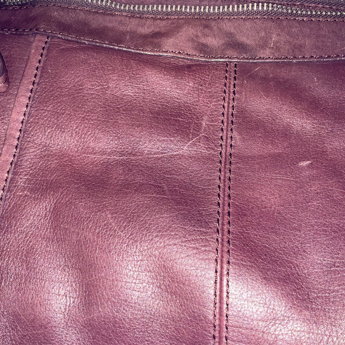 Handbag Leather By Fossil, Size: Medium