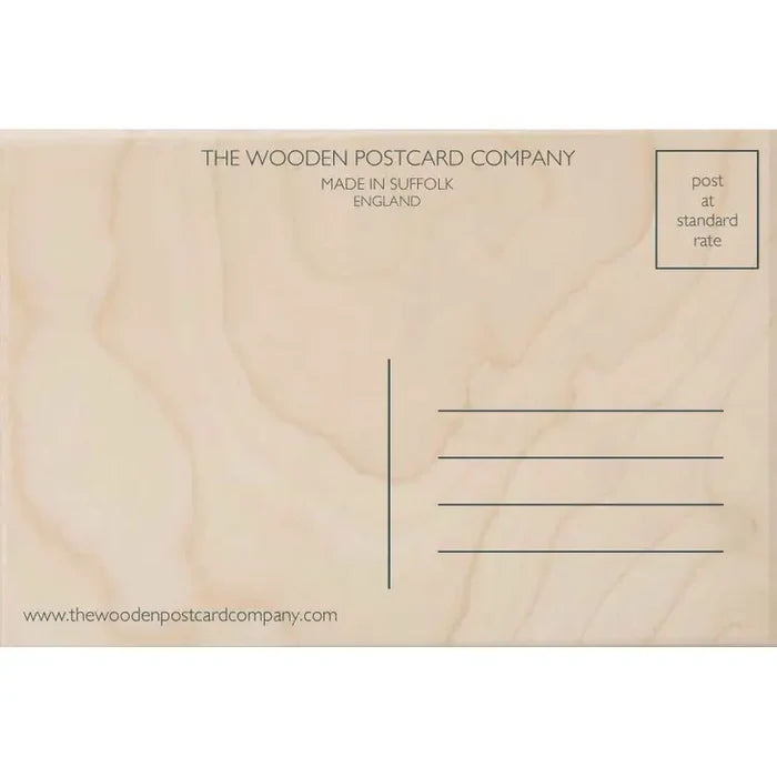 "Happy Birthday" Wooden Postcard - Cat Design