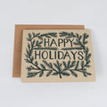 "Happy Holidays" Block Printed Greeting Card